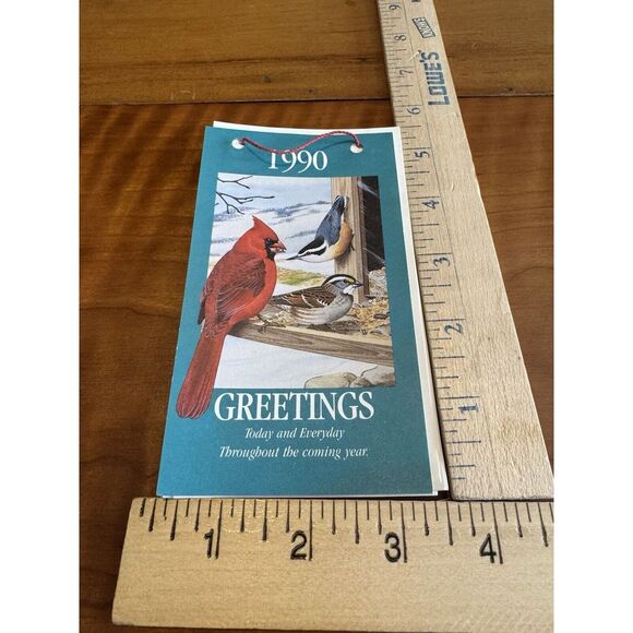 Vintage 1990 Bird-Themed Mini Calendar with Cardinal‎ Design - Picture 1 of 1